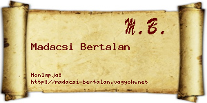 Madacsi Bertalan névjegykártya