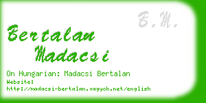 bertalan madacsi business card